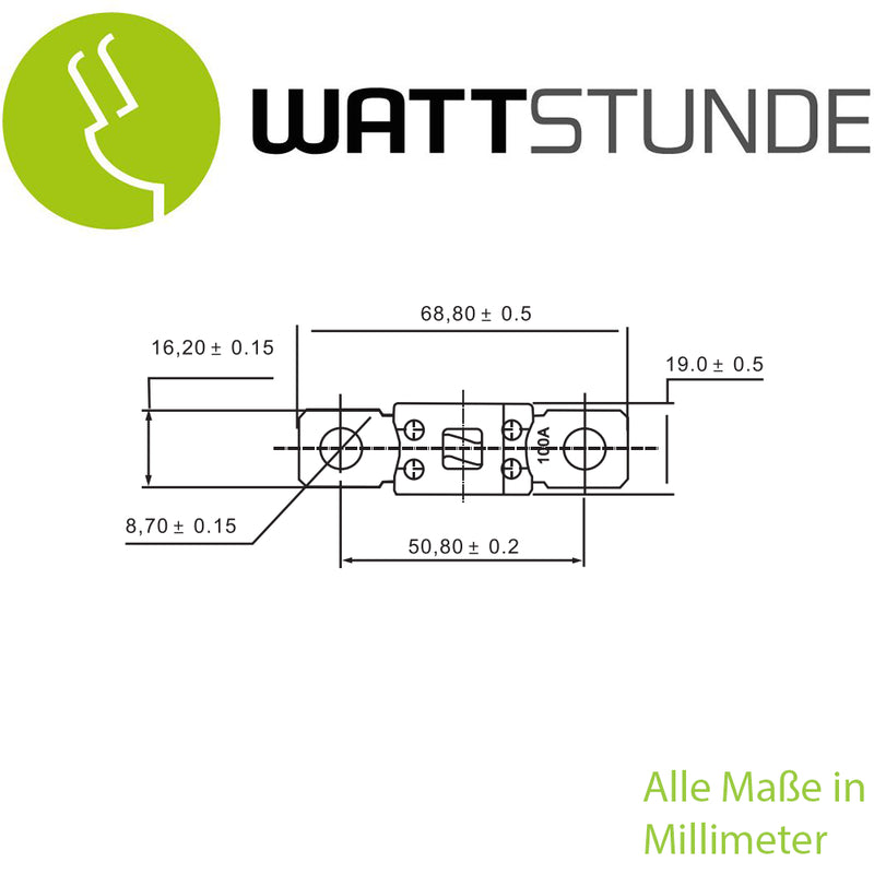 WATTSTUNDE® Batteriepolklemmen T018 Pluspol Minuspol 1x Paar